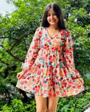 blooming floral tiered dress|