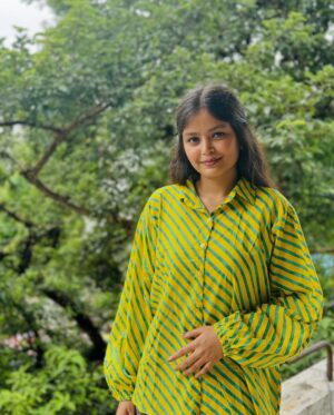 Vivid Stripe Button-Up Shirt