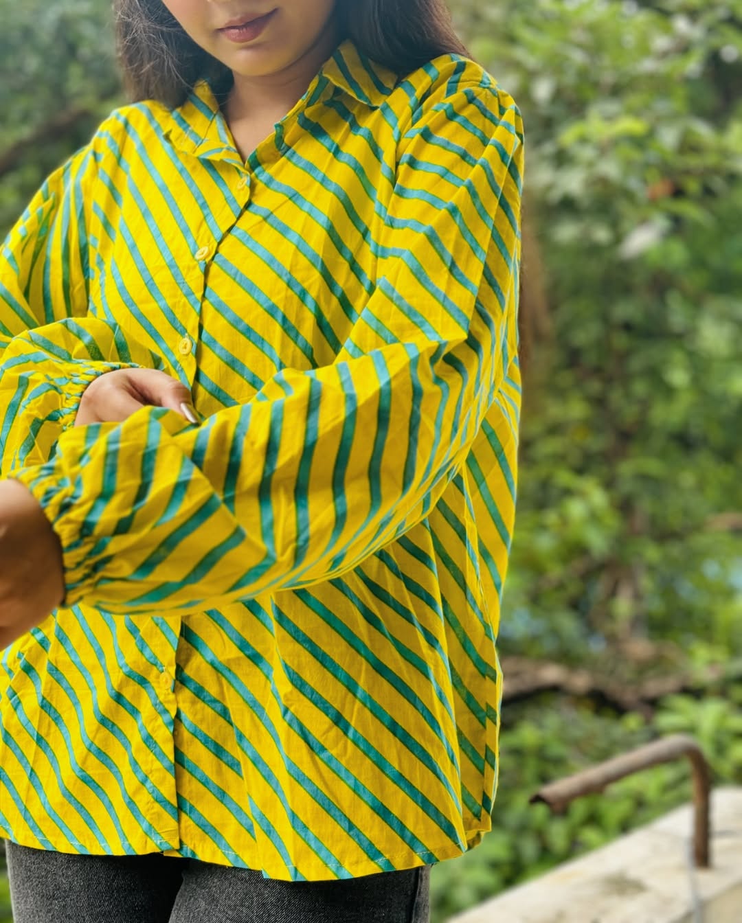 Vivid Stripe Button-Up Shirt